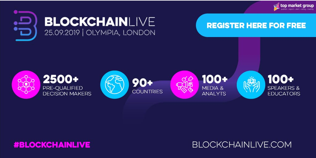 Blockchain Live Returns to London Olympia, 25th September 2019 